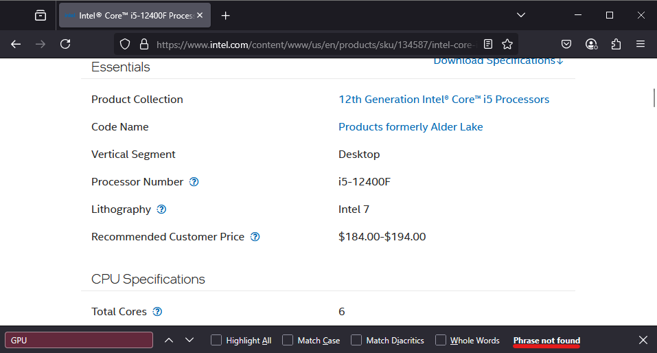 Gigabybe motherboard spec page